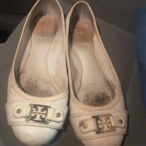 Ivory Tory Burch Flats, worn